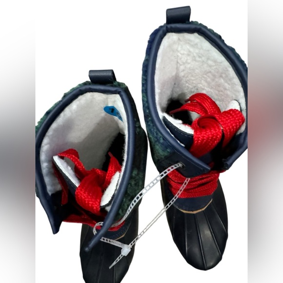 NWT Land’s End insulated duck boot green and blue plaid fleece w/ rubber sole 10 - Picture 5 of 8